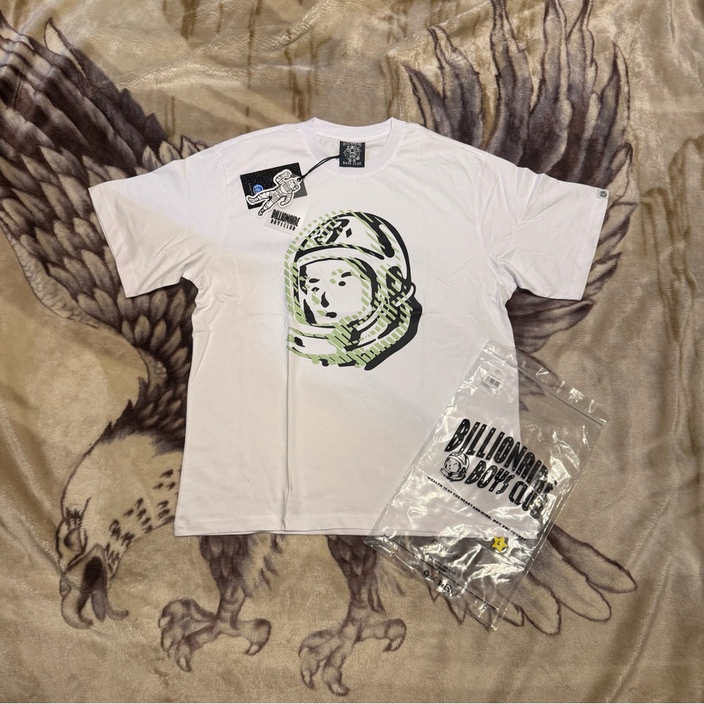 Billionaire Boys Club White Tee with Green Astronaut Design